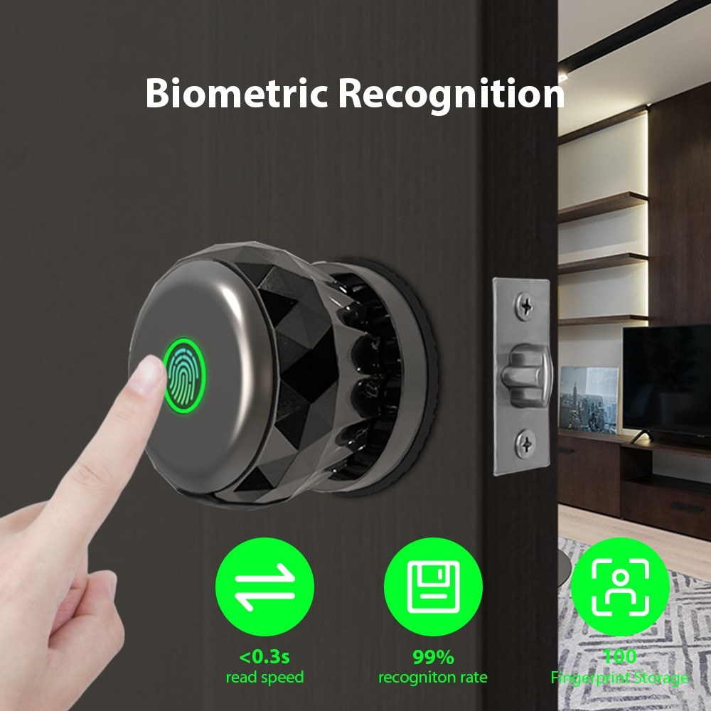 Smart Lock Keyless Entry Door Lock Fingerprint Door Knob TY
