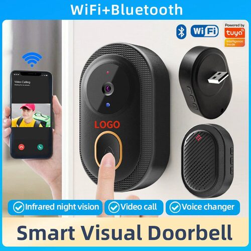 Wireless Smart Doorbell with Video Cal Ring Alerts Home use