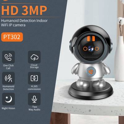 3MP 1296P WiFi PTZ Camera Support 2.4G Wireless AI Humanoid
