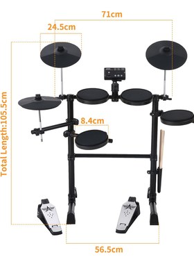 AROMA Electric Drum Set 8 Piece Electronic Drum Kit for Adul