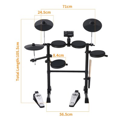 AROMA Electric Drum Set 8 Piece Electronic Drum Kit for Adul