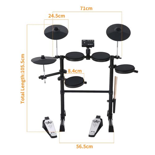 AROMA Electric Drum Set 8 Piece Electronic Drum Kit for Adul