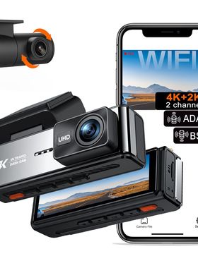 4K WiFi car DVR GPS blackbox dual lens 4K +2K dashcam camera