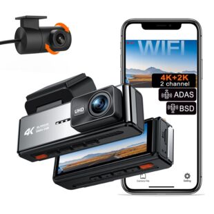 4K WiFi car DVR GPS blackbox dual lens 4K +2K dashcam camera