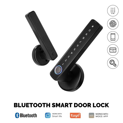 Tuya Bluetooth Smart Fingerprint Door Handle Lock Electronic