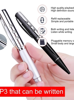 Portable MP3 Player USB Writable Pen Music Player Supports 3
