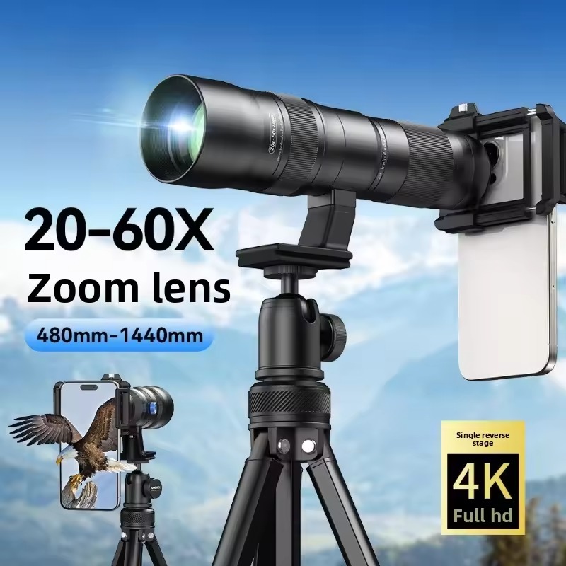 APEXEL Zoom Lens 20x-60x Telephoto Telescope Lenses Universa