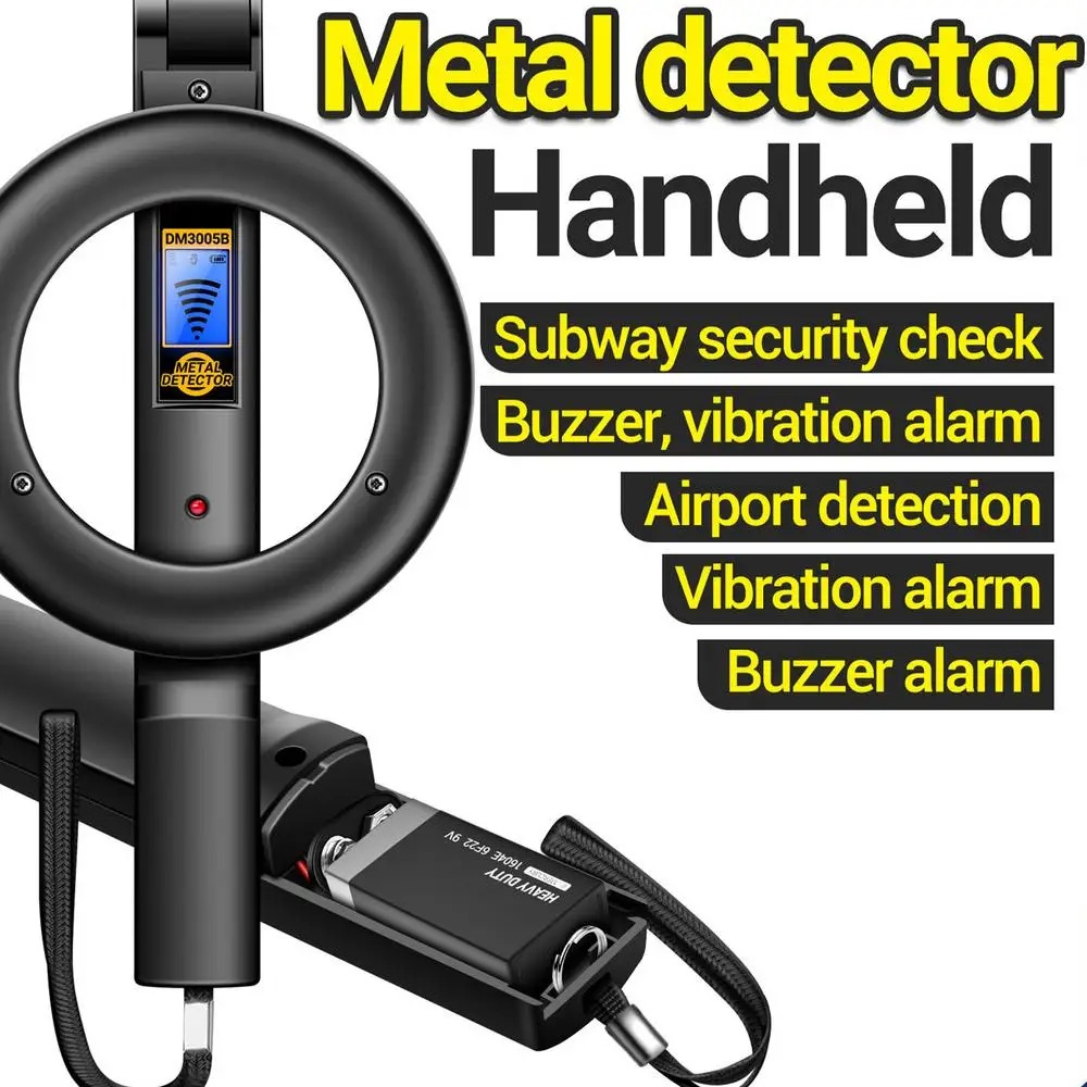 Hand Held Metal Detector Wand 360 Scanning Tester Foldable