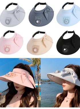Breathable Cooling Fan Hat Wide Brim Sun Visor Hat Sunhat