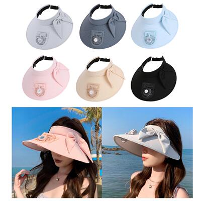 Breathable Cooling Fan Hat Wide Brim Sun Visor Hat Sunhat