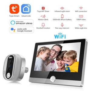 Tuya Video Doorbell WiFi Peephole Camera Door Bell Cat Eye