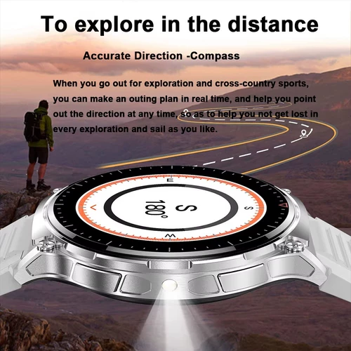 Smart Watch Sports NFC Compass Flashlight Bluetooth Call