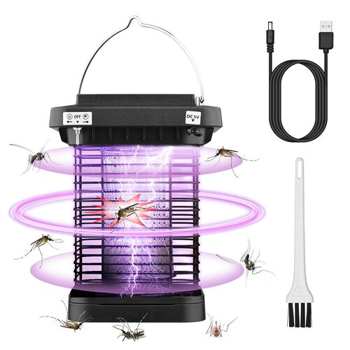 Outdoor Solar Powered Bug Killer Zapper High Powered Electri