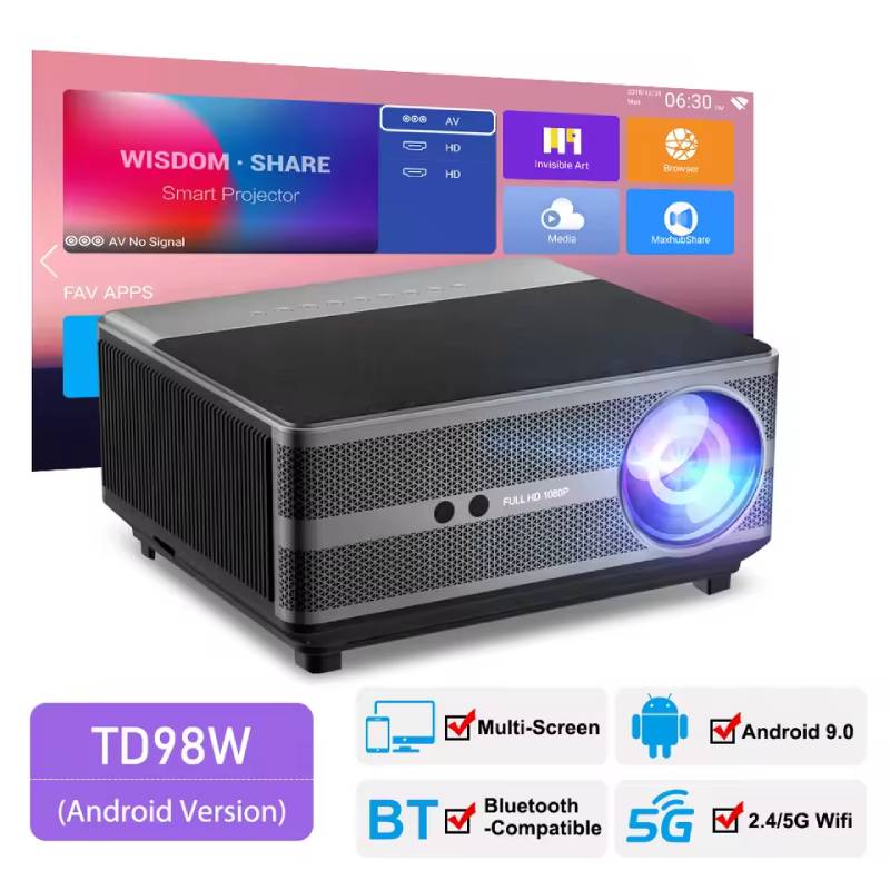 TD98W 1080P 2K 4K Video LED Proyector WIFI Android Beam Projector 3D Video Theater