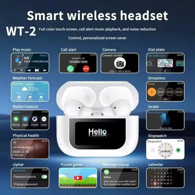 ANC Wireless Earbuds LED Noise Cancelling Bluetooth Headphon