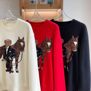 新年系列小熊针织衫 羊毛衫 秋冬新款 男女同款 00808 毛衣 R刺绣