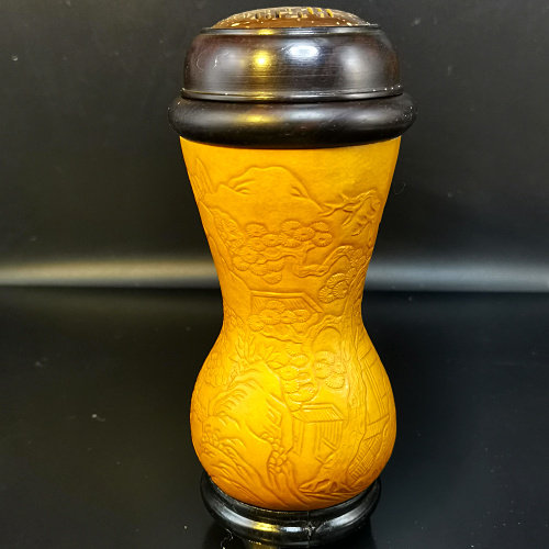 丰一阁精品天津名家砑花掐花押花山水图本长高身蛉虫扎嘴葫芦