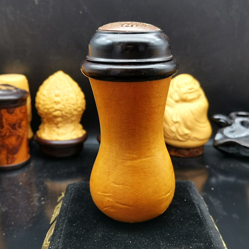 丰一阁精品黑檀口天津名家小董宣纸模蛉虫墩葫芦鸣虫用具