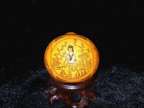 丰一阁精品微雕针刻针画四美图手捻鸡蛋小葫芦收藏礼品