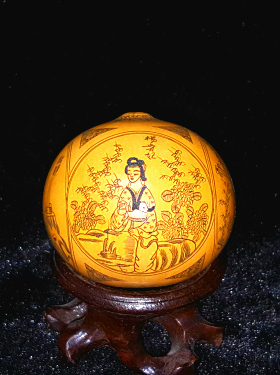 丰一阁精品微雕针刻针画四美图手捻鸡蛋小葫芦收藏礼品