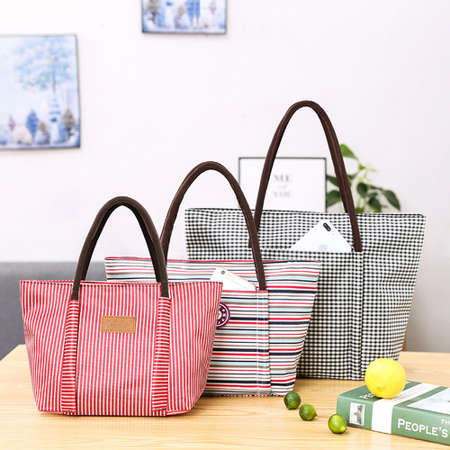 手提包便当包妈咪学生包大号牛津布包环保袋饭盒袋防水拉链小布包