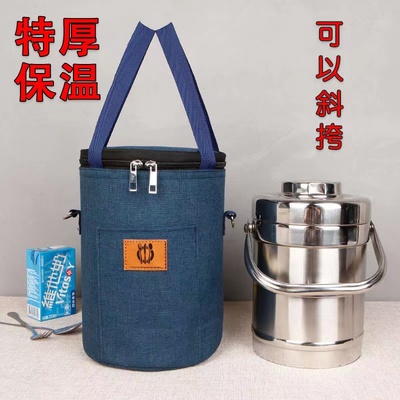 便当包防油防水保温袋圆形午餐袋