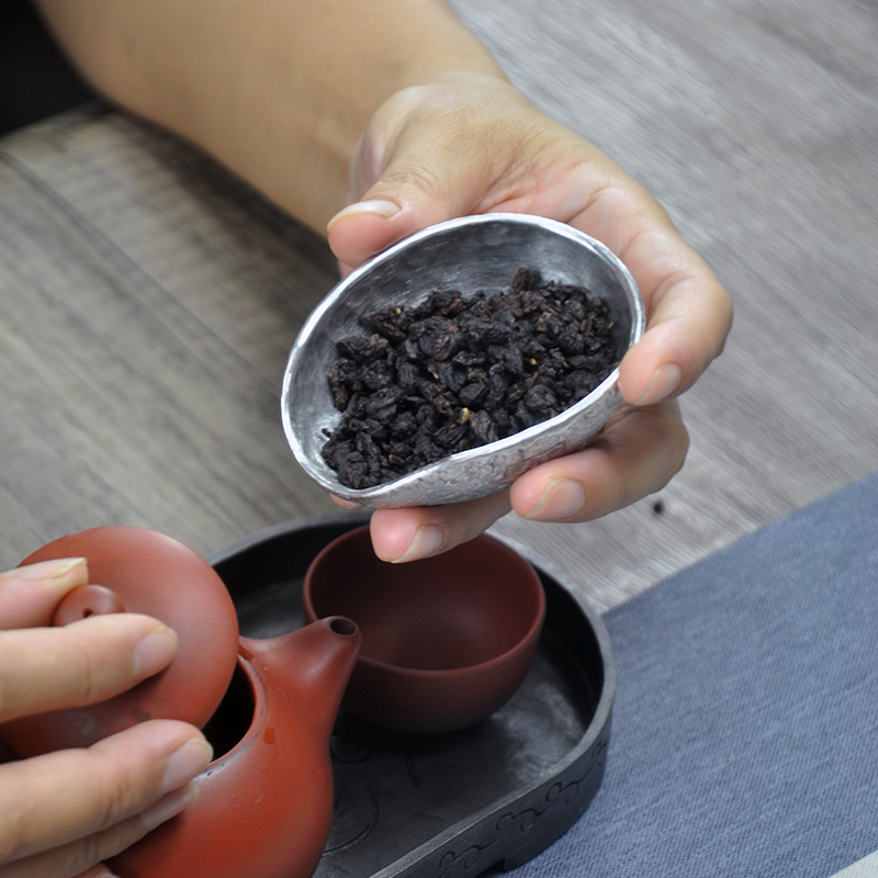 锡匠人朱斌制复古禅意纯锡茶则