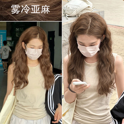 雾冷亚麻色染发剂膏学生自己在家染蜜糖浅金奶茶黑茶色植物无刺激