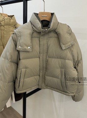 3ANOTHER韩国代购双面短款连帽羽绒服 25冬加厚保暖时尚鸭绒外套