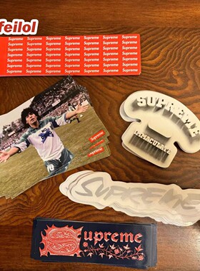 现货 Supreme 24SS 开季 马拉多纳 红色弹幕BOGO 阴影 腰果花贴纸