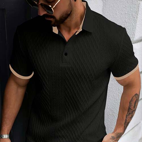 大码男士Polo衫夏季短袖2XL-6XL胖子宽松涤纶翻领T恤衬衫立领