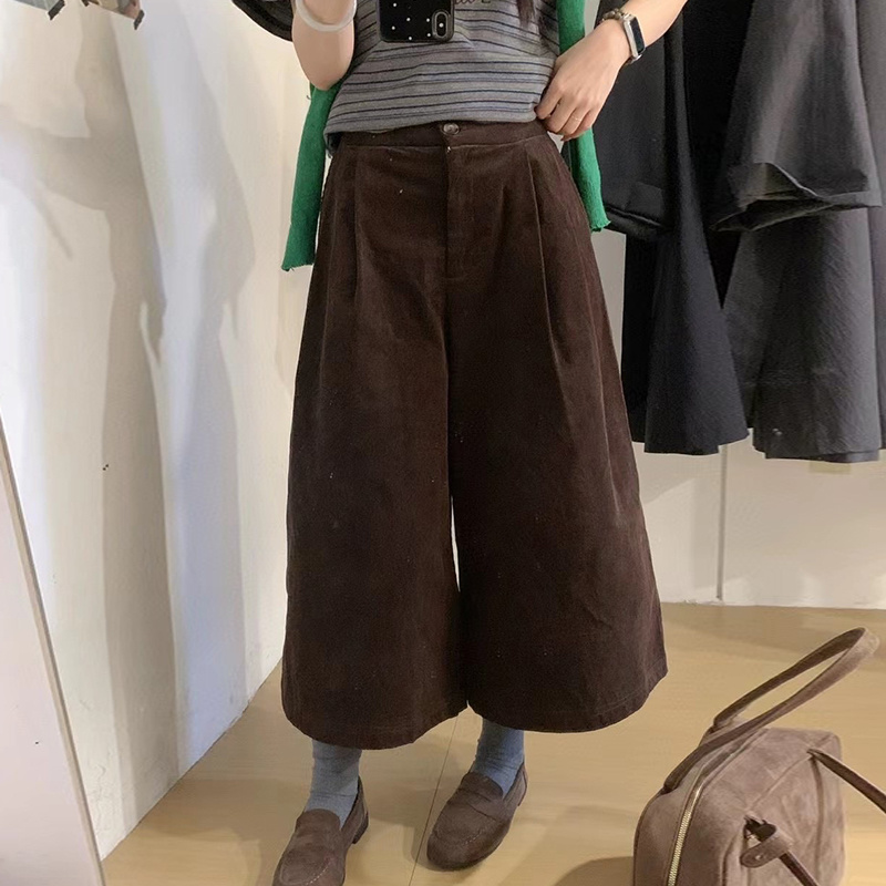 2025秋季新款灯芯绒阔腿裤