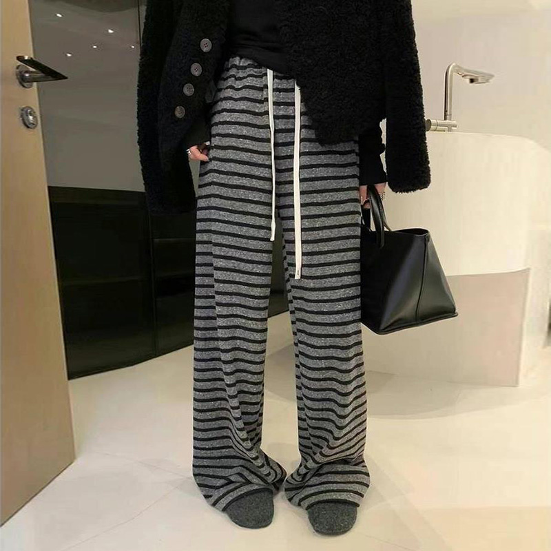 条纹垂感软糯毛巾裤运动裤