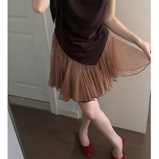 设计感不规则休闲波点裙半身裙 百搭A字裙短裙女韩版 春夏新款 时尚