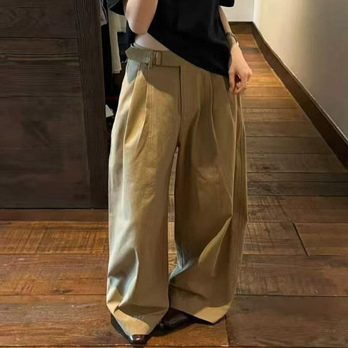 韩版慵懒宽松工装裤弯刀裤
