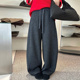 女韩版 秋冬新款 加绒垂感休闲裤 设计感亮闪闪高腰宽松阔腿裤 弯刀裤