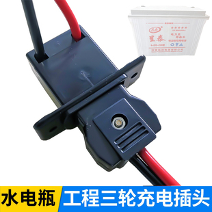 水電瓶工程電動三輪車充電機插頭四輪電動車公母充電接口插座純銅