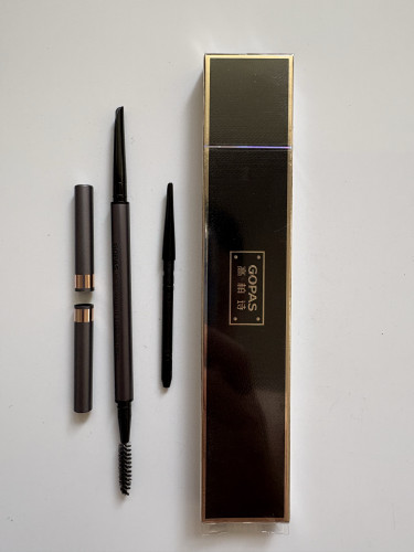 GOPAS高柏诗精细小砍刀眉笔灰咖色灰棕色易上色不脱送替换装一个