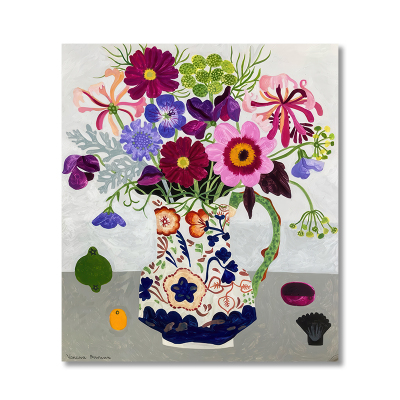 【新品特惠】复刻版画植物花卉花瓶花朵田园复古餐厅客厅挂画画芯