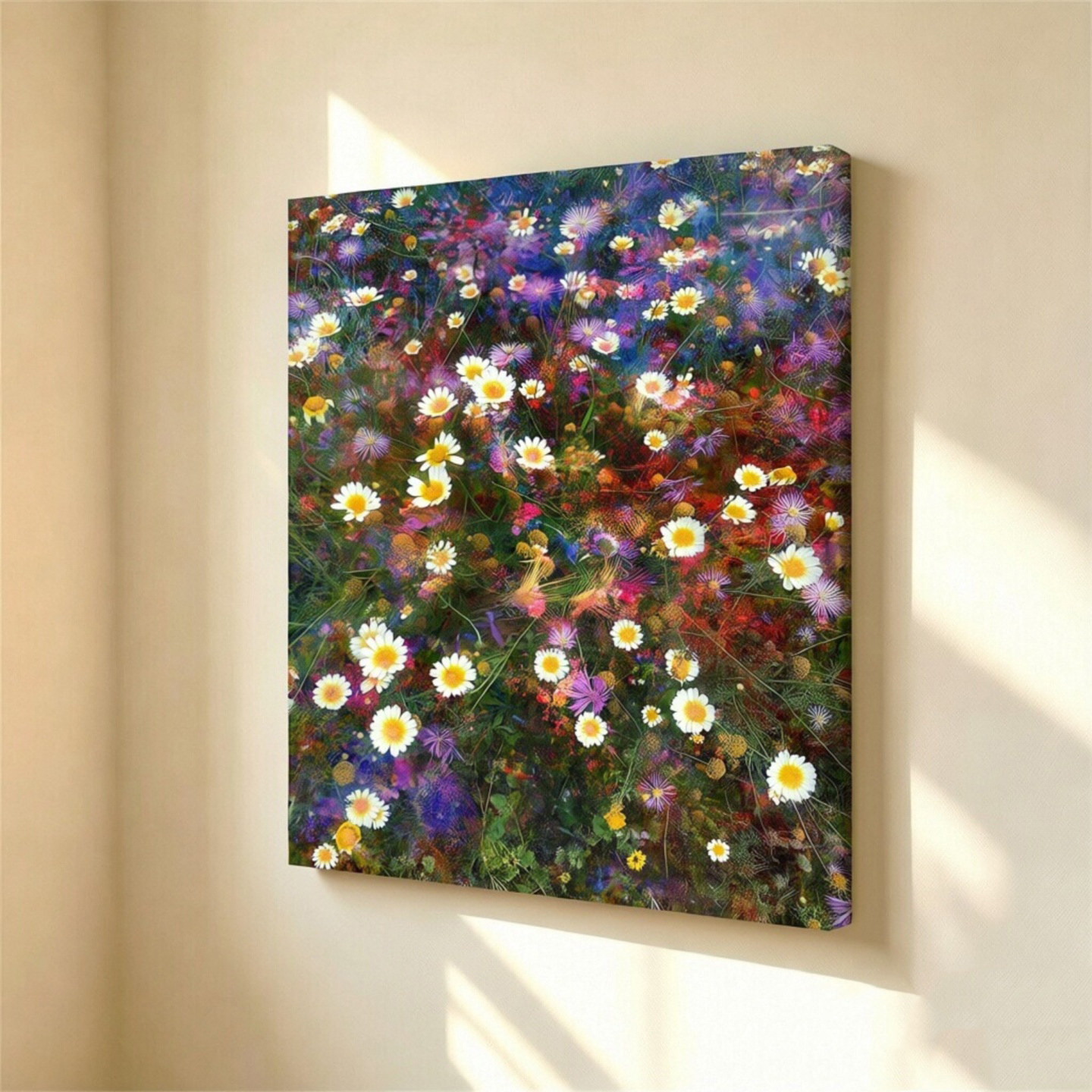 无框画Navina白雏菊野花花丛装饰画多彩田园花卉客厅清新ins挂画