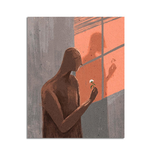 插画师chennn复刻版画艺术卧室沙发背景大白墙客厅装饰挂画画芯