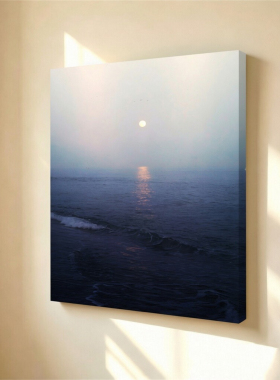 无框画Navina月夜海面风景装饰画深海月光客厅卧室治愈 ins 挂画