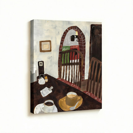 JiaeKim无框画新中式餐厅茶室入户玄关餐厅民宿卧室客厅装饰挂画