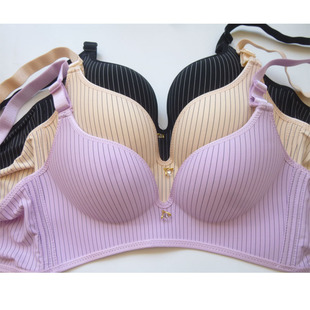 B杯 无钢圈四排扣女胸罩 1775条纹中厚款 文胸