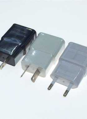 通用手机充电器5v1a2a欧式二脚插头美标两脚扁插头澳规八字脚插头单口USB充电头白色黑色AC100-240V黑色白色H