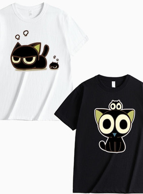 罗小黑战记衣服动漫小黑猫妖同款短袖T恤电影周边青少年衣服男