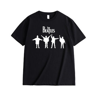 披头士乐队the beatles美式摇滚复古潮牌短袖T恤宽松衣服夏季男