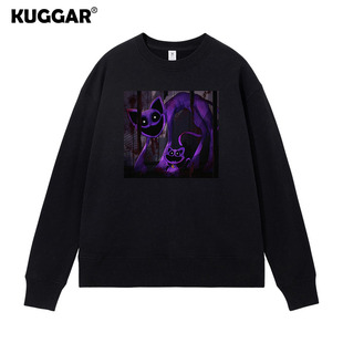 波比的游戏时间瞌睡猫恐怖微笑小动物卫衣圆领周边宽松服儿童装