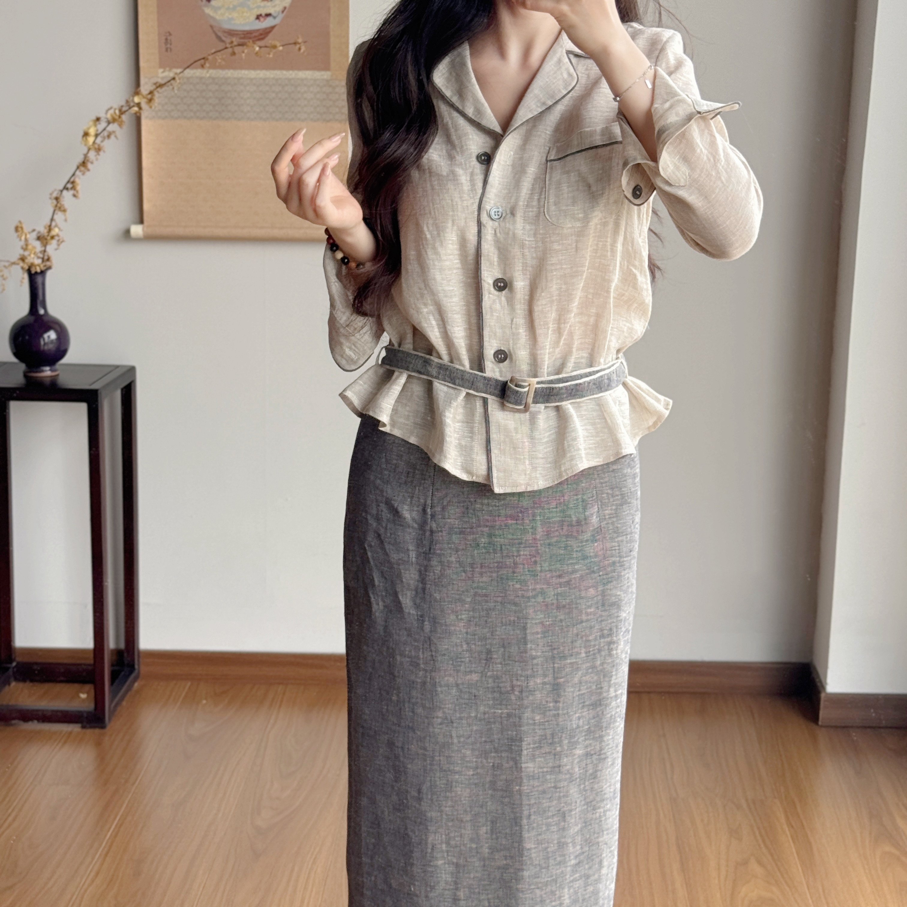 2025春秋季新款新中式国风改良衬衫女高级感宽松显瘦长袖上衣