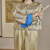 起源学原创新中式 织锦提花仿宋锦盘扣上衣 外套春夏新款